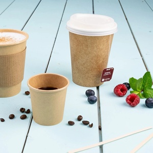 Gobelets en papier écologiques, non blanchis, à paroi simple, bio-revêtement, Ø 62 mm, 4 oz (100 ml), pour petits espressos chauds. - Product Image 5