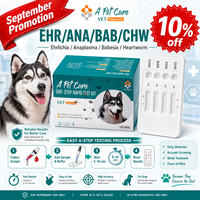 Kit de test de diagnostic rapide combiné EHR ANA BAB CHW pour chiens, échantillon de sang, clinique vétérinaire, avec assurance commerciale
