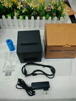 Impresora Térmica de Recibos de Escritorio de 3 Pulgadas con Cortador Automático de 80 mm, Puerto USB+LAN, Puerto de Red de Alta Velocidad para Pequeños Comercios y Tiendas