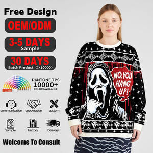 Suéteres Navideños Feos Personalizados al por Mayor, Tejidos, Sexys, Divertidos, Talla XXXL, Cuello Redondo, para Mujer - Product Image 2