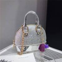Mini pochette de luxe en PU pour filles avec broderie, plumes, chaînes et motif lettre - Fermeture éclair durable