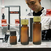 Bouteille en verre ambré de 30 ml/50 ml avec bouchon en aluminium antivol et bouchon à vis estampé à chaud pour sirop liquide oral – Vente en gros