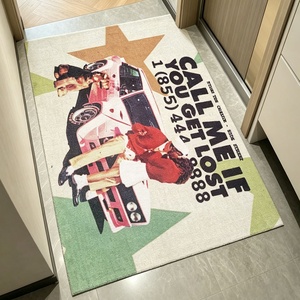 Tappeto d'Ingresso Personalizzato con Collage di Auto d'Epoca, Antiscivolo e Lavabile, per <span class=keywords><strong>Stanze</strong></span> <span class=keywords><strong>a</strong></span> <span class=keywords><strong>Tema</strong></span> Retrò, Soggiorno e Uso Domestico - Product Image 6