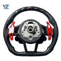 Volante Deportivo YZ con Botón de Arranque S-Line, LED, Fibra de Carbono, Cuero Perforado R8 para Audi A1 A3 A4 A5 A6 A6L A7 A8 Q3 Q5