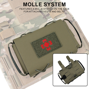 Pochette médicale tactique détachable en nylon 500D vert Ranger, trousse de premiers soins, pochette médicale tactique de combat Molle pour ceinture - Product Image 6