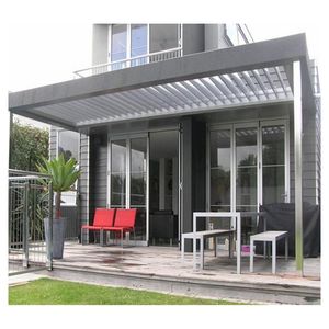 Système de stores vénitiens électriques, prix, imperméable, gazebo extérieur, <span class=keywords><strong>piscine</strong></span>, toit rétractable, rideaux, pergola - Product Image 1