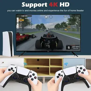 GB5 Retro Video Game Console 4K Output Games Emuelec 4.3 System 2.4G Wireless Controllers For PS1/GB/N64 Simulator Games