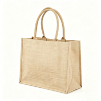 Sac à main en jute écologique grande capacité avec bandoulière, sac de voyage de plage pliable imperméable de qualité supérieure pour femme avec poignée en coton, taille moyenne