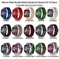 Bracelet de montre en nylon tissé confortable, souple et réglable de 22 mm pour Huawei Fit 3 4 5 Ultra, boucle extensible légère, sport, vente en gros