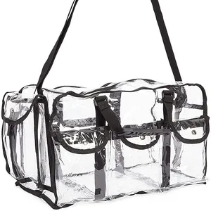 2023卸売ホットセールメイクアップバッグ防水トラベルPVCジッパートートバッグプラスチック透明大型化粧品バッグ