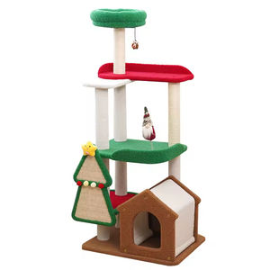 Christmas Integrated Cat Climbing <b>Tower</b> Sisal Scratch Post Jump Platform Durable Non-Shedding Cat Toy Bulk Pet Supplies - Product Image 1
