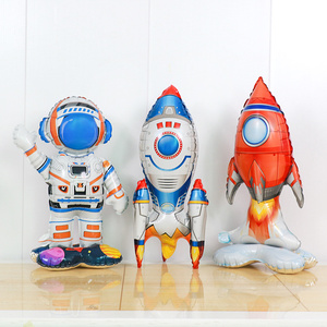 Tema spaziale astronauta Foil palloncino a razzo astronave astronave galassia palloncini ad elio ragazzo per bambini decorazione per festa di compleanno Baby Shower - Product Image 1