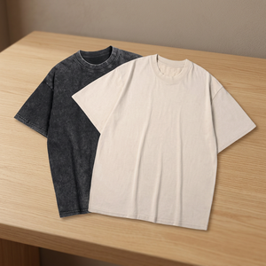 Ensemble de 2 T-shirts Oversize Unisexe en Coton Jersey Uni à Col Rond et Manches Courtes, Imprimé Sérigraphié, Design Vierge, Noir Tricoté - Product Image 3