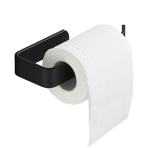 Tempat Gulungan Kertas <span class=keywords><strong>Toilet</strong></span>, Wadah Tisu <span class=keywords><strong>Toilet</strong></span> Aluminium Aloi Berperekat Hitam Tanpa Bor - Product Image 2