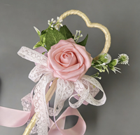Bouquet de roses artificielles personnalisable pour mariage avec sceptre de mariée et baguette magique pour enfants - Arrangements faits main longue durée
