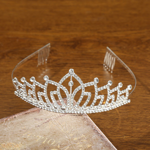Diadème en strass argenté de haute qualité, accessoires de cheveux de fête en cristal, diadème de princesse pour enfants, couronne pour filles - Product Image 3