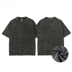 T-shirt pour homme à col rond, coupe ample, 100% coton, 230 g/m², avec logo personnalisé OEM, lavage à l'acide, pour un usage quotidien décontracté - Product Image 3
