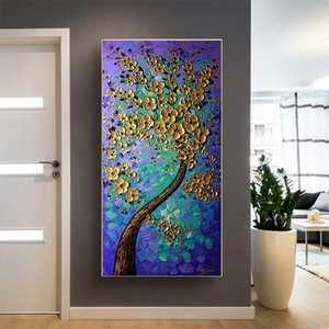 Pintura al óleo abstracta de árbol de la vida, pósteres <span class=keywords><strong>art</strong></span>ísticos de pared sobre lienzo, impresiones de Cuadros, imágenes de pared para decoración del hogar y la sala de estar - Product Image 3