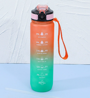 Bouteille d'eau sportive de 1000 ml à boire directement pour étudiants et camping, avec logo personnalisé, en PC