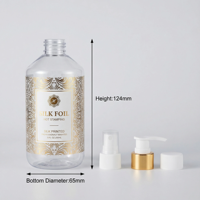 Bouteille PET de haute qualité de 300 ml avec un nouveau design à fermeture à pression, sérigraphiée, recyclable pour lotion et shampoing