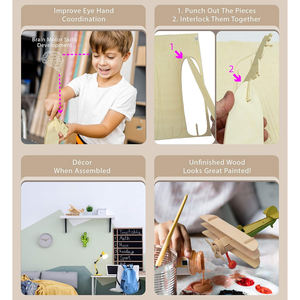 新製品のアイデア室内装飾木製モデルおもちゃ帆船おもちゃバルサ木製モデル飛行機モデル子供ギフト用モデルキット - Product Image 3