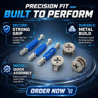Connecteur Minifix personnalisé à faible MOQ, vis de verrouillage 3-en-1 en acier au carbone pour supports de canapé, chaise longue et étagères