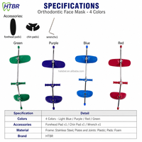 Appareil de traction extra-oral 4 couleurs, cadre en acier inoxydable, coussinets en mousse, clé avec articulation réglable, masque orthodontique