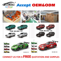 YZMODEL 1:64 5CH 30M Coche a Control Remoto Portátil 2.4G con Luces Recargables y Velocidad Ajustable, Miniatura de Aleación Fundida a Presión