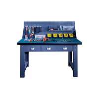 Banc de travail antistatique robuste, capacité de charge de 800 kg, table de travail en acier avec 3 tiroirs verrouillables et panneau perforé pour atelier