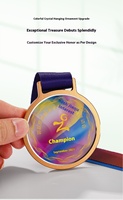 Médaille de cristal de luxe personnalisée pour les compétitions sportives Sports scolaires Médailles de bronze en or et argent Impression gratuite Thème sculpté