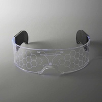 Nouvelles Lunettes de Soleil Carrées Lumineuses LED Futuristes à Monture Complète pour Soirées Dansantes et Vacances, Cadre PC Vert/Blanc/Rose, Protection UV400