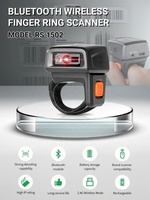 Scanner de codes-barres portable sans fil 1D 2D QR à haute vitesse pour entrepôt, à porter sur le doigt, prêt à l'emploi (RTS)