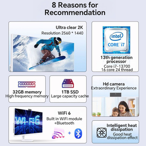 Ordenador todo en uno Pantalla <span class=keywords><strong>LED</strong></span> de 27 pulgadas Allinone Core I3.i5.i7.i9 Paneles táctiles capacitivos - Product Image 3