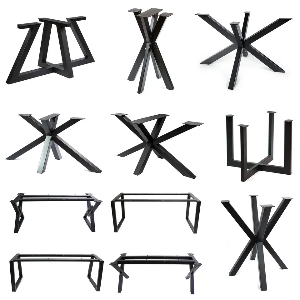 Ferramenta per mobili accessori in metallo gambe di tavolo ragno su misura gambe in legno legno tavolo da pranzo in metallo ferro gambe tavolino