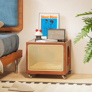 Mesa de Centro Móvil para Gatos, Muebles Aptos para Mascotas, Cama para Gatos, Cama para Perros, Madera Maciza, Ratán, Dormitorio, Mesa Auxiliar de Pie, Gabinete - Product Image 2