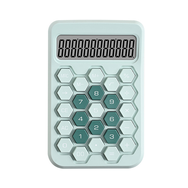 12-Digit Mechanical Key Calculators Small Digital Desktop Calculator with Portable Student Examination Large Screen Round Button