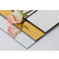 Panel Compuesto de Aluminio con Recubrimiento de Espejo Dorado, Láminas ACP ACM, Alucobond para Decoración de Múltiples Proyectos