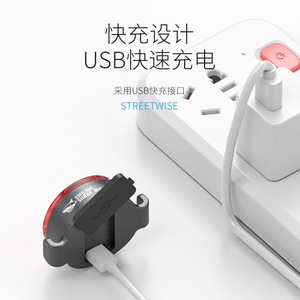 Luz Trasera para Bicicleta LED Smiling Shark CW-D400, Recargable, con Activación Manual, Luz de Advertencia Nocturna para Bicicletas de Montaña y Carretera - Product Image 4
