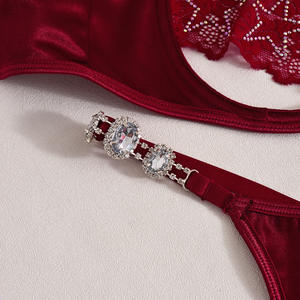 Conjunto de Lencería de Encaje Bordado Delicado de Alta Calidad, Sexy, al por Mayor, Conjunto de <span class=keywords><strong>Ropa</strong></span> <span class=keywords><strong>Interior</strong></span> sin Copas con Aberturas - Product Image 5