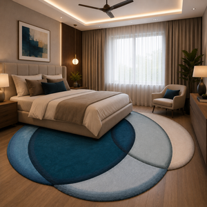Tapis de luxe en laine tuftée à la main, motif floral organique, tapis fait main à poils longs, tapis moderne personnalisé pour la maison et l'hôtel - Product Image 5