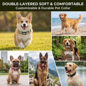 YG-103 Mode Ademend Gepersonaliseerd Reflecterend Webbing Gegraveerd Verdikt Nylon Halsband - Product Image 5