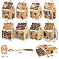 Boîte à bonbons en forme de maison de Noël, style européen, maison en pain d'épices, biscuits, en-cas, ensemble de boîtes d'emballage en carton blanc