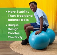 Chaise en forme de cacahuète en PVC pour enfants avec siège flexible massant pour la salle de classe |   Siège rebondissant actif |   Wiggly Kids |   Engagement essentiel