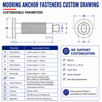 Ancres rétractables en acier inoxydable 304 TianFang pour bâches de bateau, fixations moletées pour toiles marines et projets portuaires