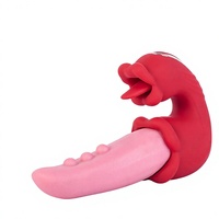Weiblicher Simulations-Vibrator mit Zungenleck- und Vibrationsfunktion, Wiederaufladbar, Klitoris-Stimulation, G-Punkt-Orgasmus, Starke Schockvibrationen