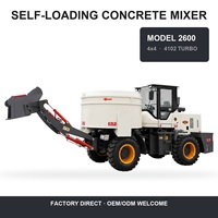 Camion malaxeur à béton de type tambour de 1,5 m³, mini, système entièrement hydraulique, moteur, décharge à bouche plate, 92 kW, 5000 kg, pour commande à distance