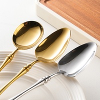 Yousumei Ensemble de couverts de luxe léger de style occidental en acier inoxydable 304, finition polie, design créatif haut de gamme, comprenant couteau à steak, fourchette et cuillère