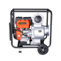 Pompa Air Bensin 18HP 6 Inci 150mm 158m3/jam Pompa Sentrifugal Self Priming Volume Tinggi dengan Roda untuk Bantuan Bencana Euro V