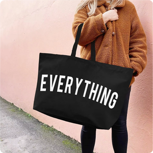 กระเป๋าผ้าแคนวาสออร์แกนิคสำหรับผู้หญิง พร้อมหูหิ้วเชือก  ขนาดใหญ่  สำหรับใส่ของขวัญชายหาด  สามารถสกรีนโลโก้ได้ตามต้องการ - Product Image 1