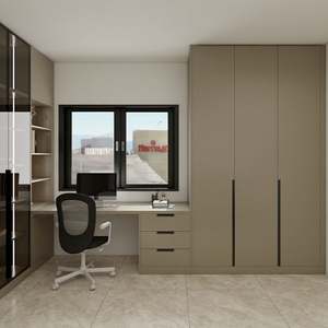 Meubles de chambre à coucher personnalisables Santopova, panneau de porte en MDF, armoire intégrée et bureau d'usine pour un usage domestique - Product Image 1